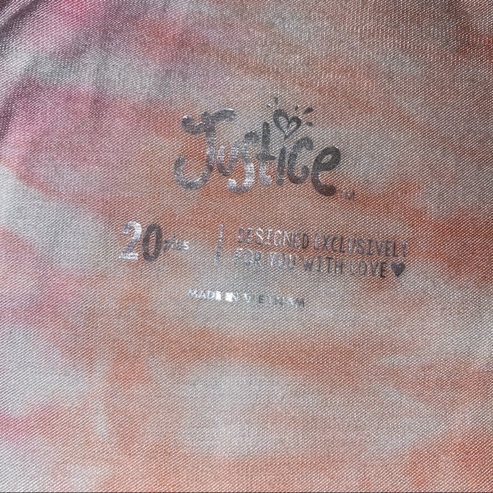 JUSTICE Tye Dyed Cut out Top size girls 20 - Picture 6 of 6